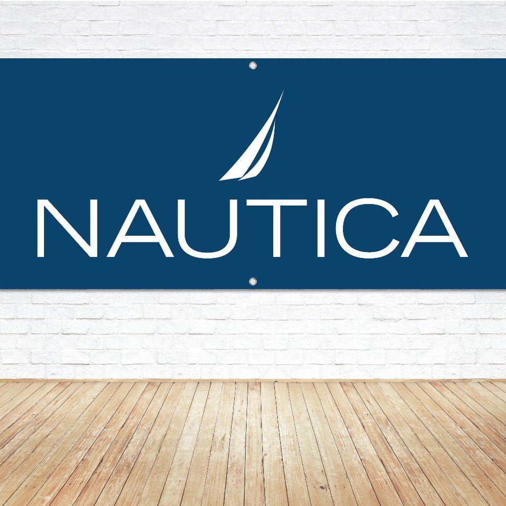 NAUTICA Logo Vinyl Banner 5ft. Sign Retail Shop Mall Vendor Branding Signage New